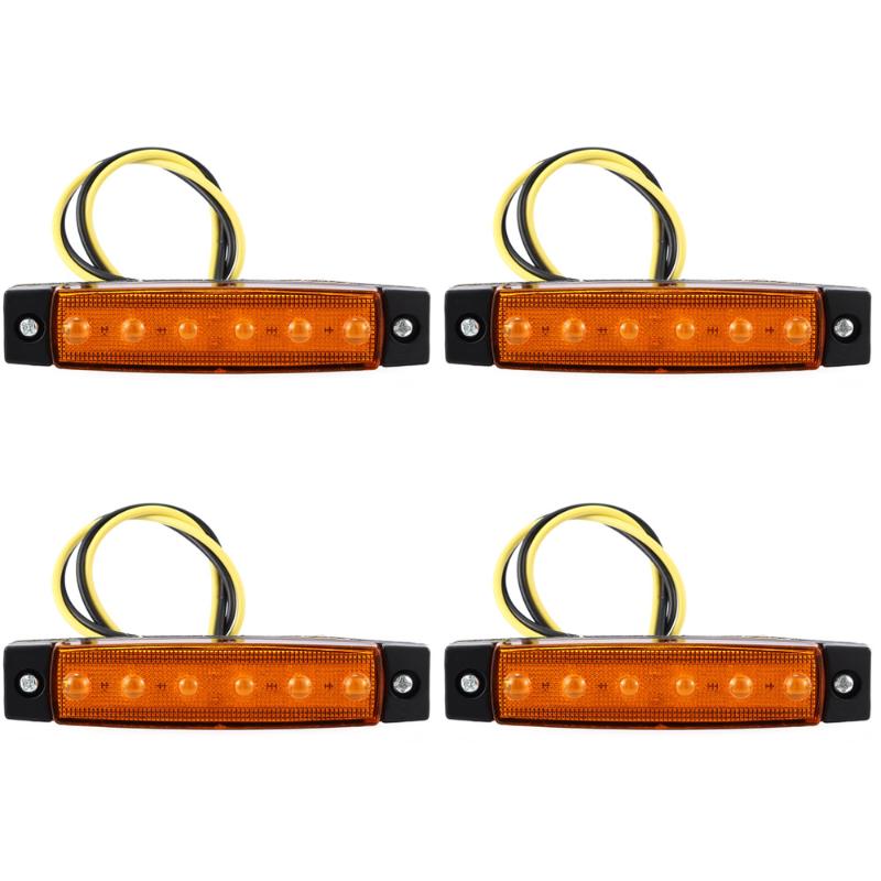 4PCS 6 LED Car Truck Trailer Side Marker Indicator Light Lamp 12V