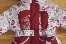623 Children Winter Clothing Set girls Ski Suit Windproof Down Coat Flower Warm Coats Fur Jackets