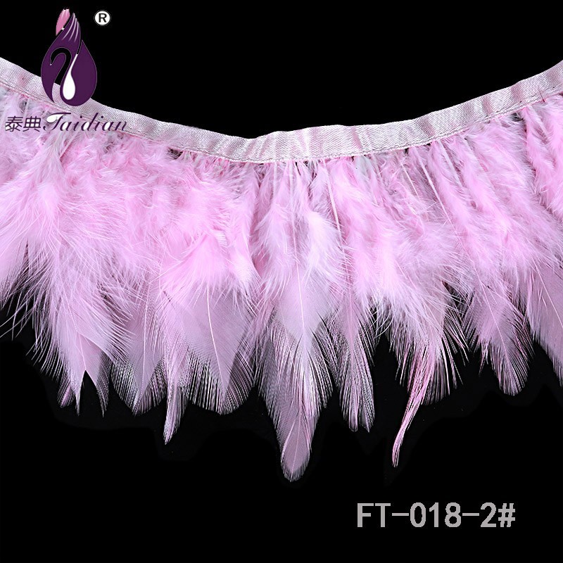 2# pink high quality loose goose ostrich pheasant feather trim plumas fringe ribbon