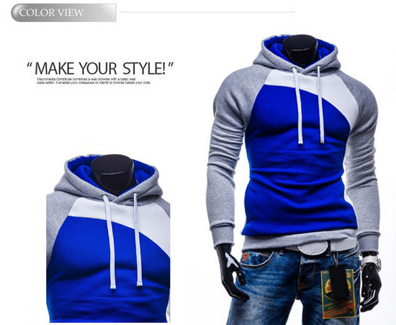 2014 New Winter Fashion Men's Hoodies Patchwork Three Colors Napping Casual Men's Sweatshirts Hooded Collar Men Coats 9 Colors 2014 New Winter Fashion Men's Hoodies Patchwork Three Colors Napping Casual Men's Sweatshirts Hooded Collar Men Coats 9 Colors