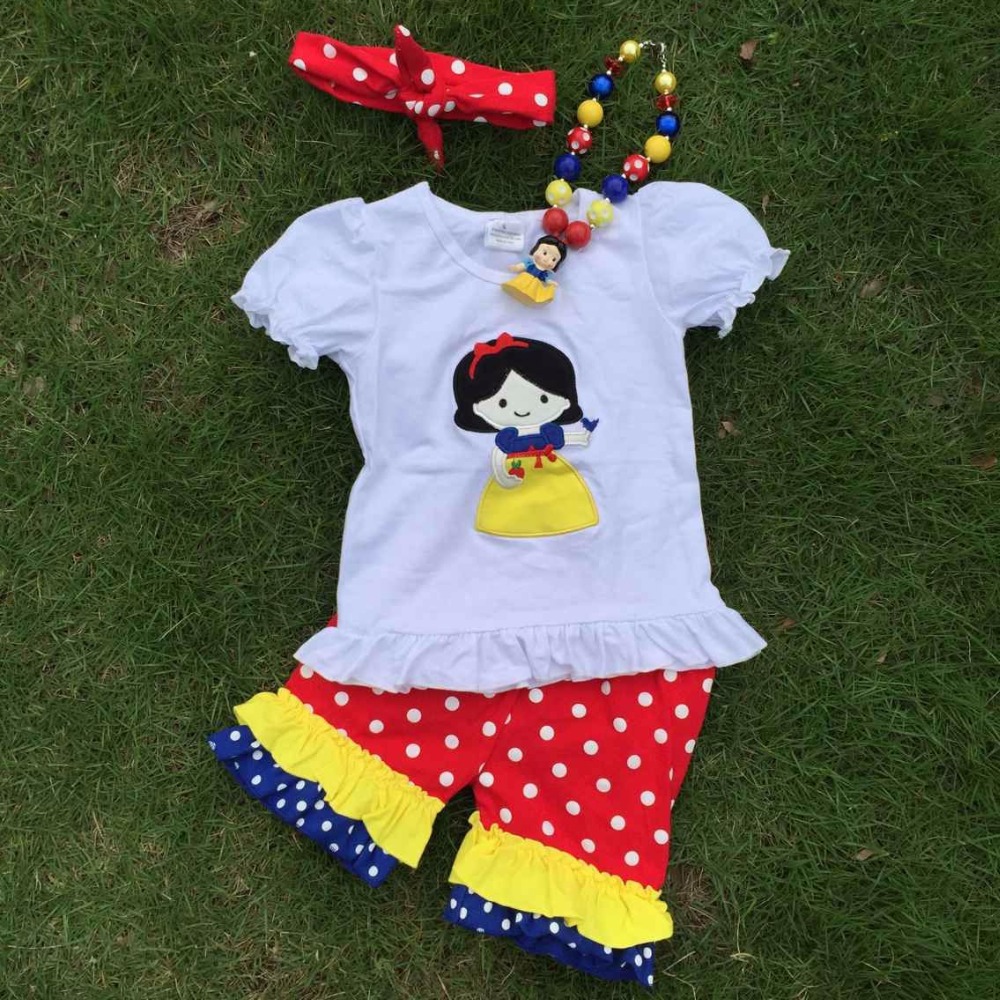 2105 new ruffle kids boutique cinderella outfits dot outfits with matching necklace and headband