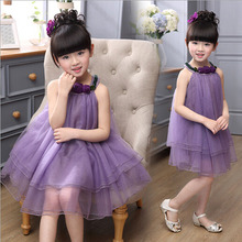 Tracking a single number ,Free shiipping 2016 Summer vest dress The fashion and the wind Eugen halter children yarn