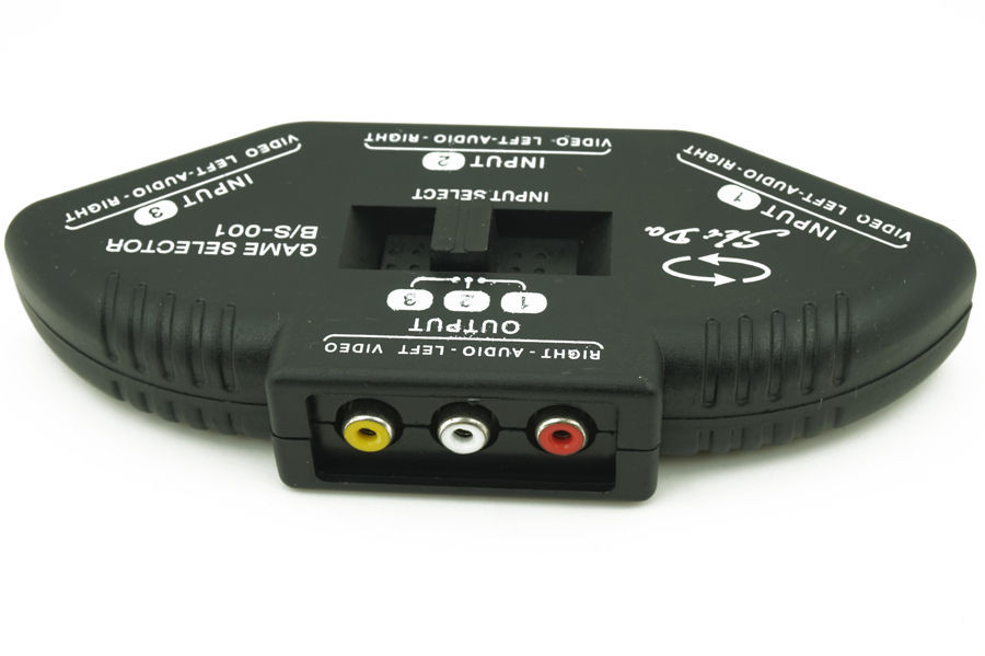 3 to 1 RCA AV Video Game Device Splitter Selector Switch TV Multi Box
