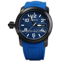 New CURREN Stainless Steel Thread Dial Quartz Watch with Silicone Band