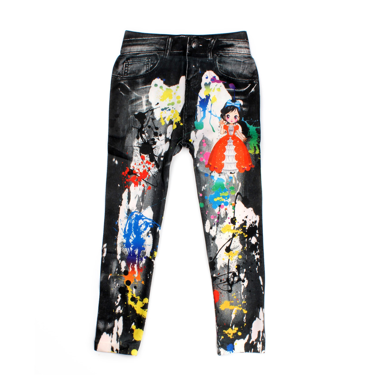 Cowboy Style Digital Printing Kids Cotton Pants Baby Cartoon Jeans Pattern Leggings For Beautiful Girl 5