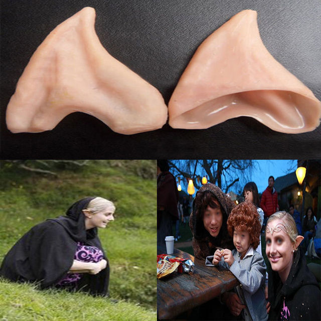Latex Fairy Pixie Elf Ears Cosplay Accessories LARP Halloween Party Latex Soft Pointed Prosthetic Tips Ear Free Shipping