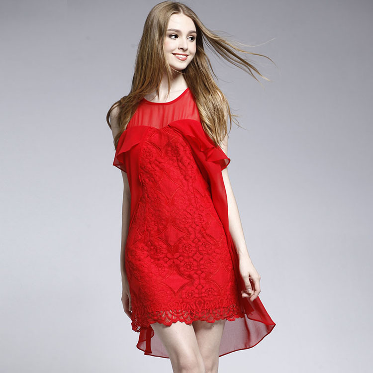 Dress-2015-European-Fashion-Summer-Casual-Dresses-White-Red-Lace-Dress ...