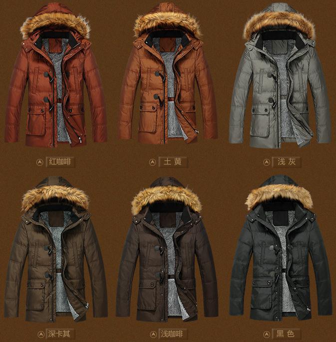 2014 BRAND Down Jacket Winter Jacket Men Coat 80% White Duck Long Thicken Outwear Hooded Real Fur Men's Parka Big Size 3XL