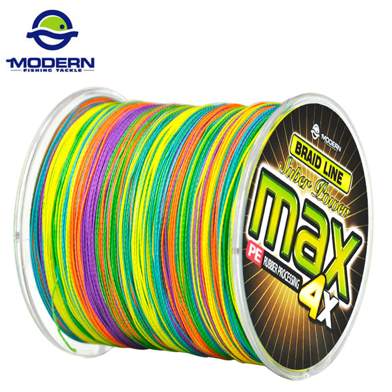 1000M MODERN FISHING Brand MAX Series Multicolor 1M 1color Multifilament PE Braided Fishing Line 4 strands braid wires 8 to 90LB