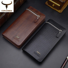 carteira masculina Cowather Brand Genuine Leather Short Wallets Card Holder Change Pocket Cowhide Leather Designer Wallet