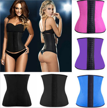 2016 New Hot Waist Training Slimming Corsets Body Shapers Latex Belt Steel Bone Fat Burning Sexy Tracksuits Women Wear cueca