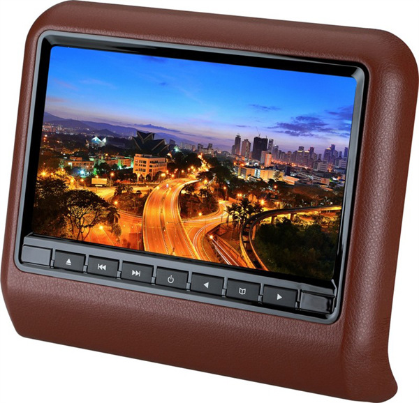 hot sale Car car with head and pillow screen 9 inch high-definition LCD screen plug-in head DVD display play games,car styling