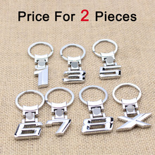 2.71$/2pcs numbers 1/3/5/6/7/8/x car logo key ring chain keyrings keychains free shipping