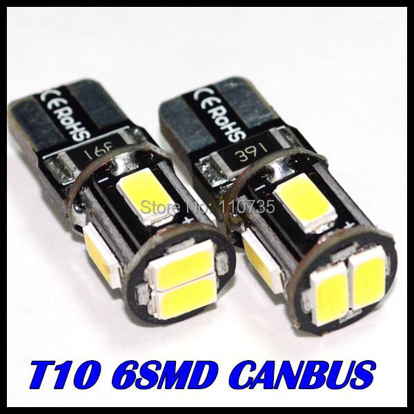  100 pcs/lot     T10 Canbus   W5W Canbus 6smd 5630 5730     