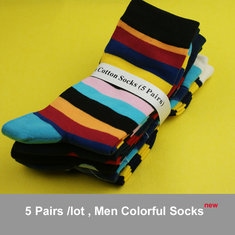 Расчёсанный хлопок марка мужчины носки, colorful платье носки размер сша ( 7,5 - 12 ) ( 5 pair/lot )