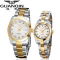 Luxury Couples Watch Pair Brand GUANQIN Watches Luminous Dual Calendar Mechanical Sapphire Loves Watches Transparent Waterproof