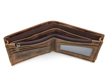 Maxdo High Quality Vintage Brown 100 Real Genuine Leather Crazy Horse Leather Men Wallets Cowhide Card