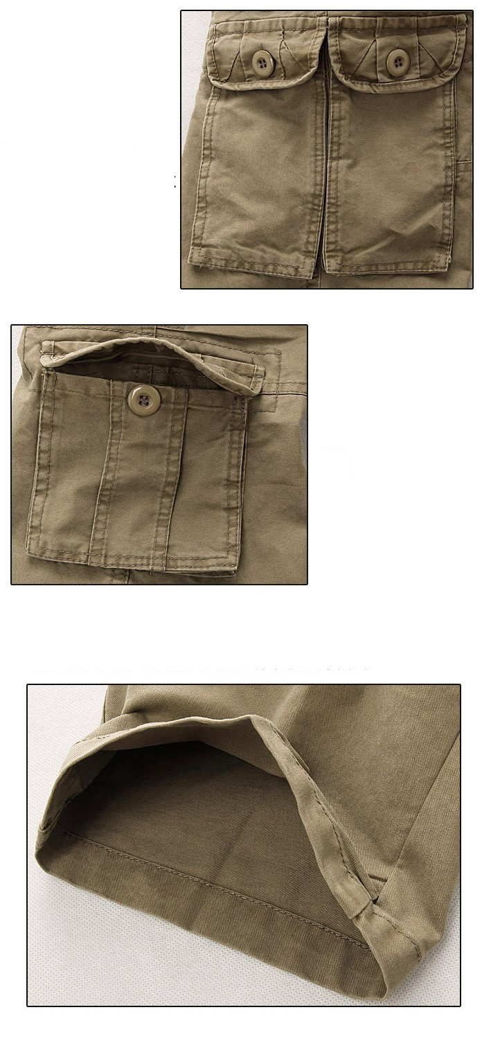 Wholesale Army Green Mens Cargo Pants Khaki Black Loose Tactical Pant Multi Pockets Cotton Baggy