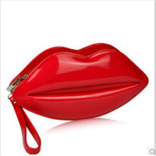 Big Lips Pattern Women Lady Clutch Chain Shouder Bag Evening borsa Metal Chain Red Lips Shape Purse Leather Handbags Sacs