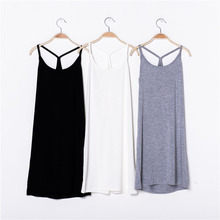 Modal Y word camisole package hip Slim Women Dress Halter solid color base skirt nightgown free home delivery