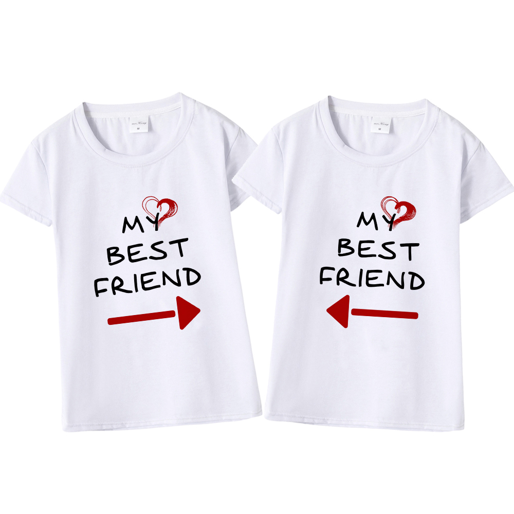 Women Cute Best Friend Matching Letter T Shirt Bff T Shirt