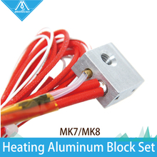 HOT!1Set 3D printer heating aluminum block +Thermistor with copper sleeve+Ceramic heater for Makerbot MK7 MK8 Extruder