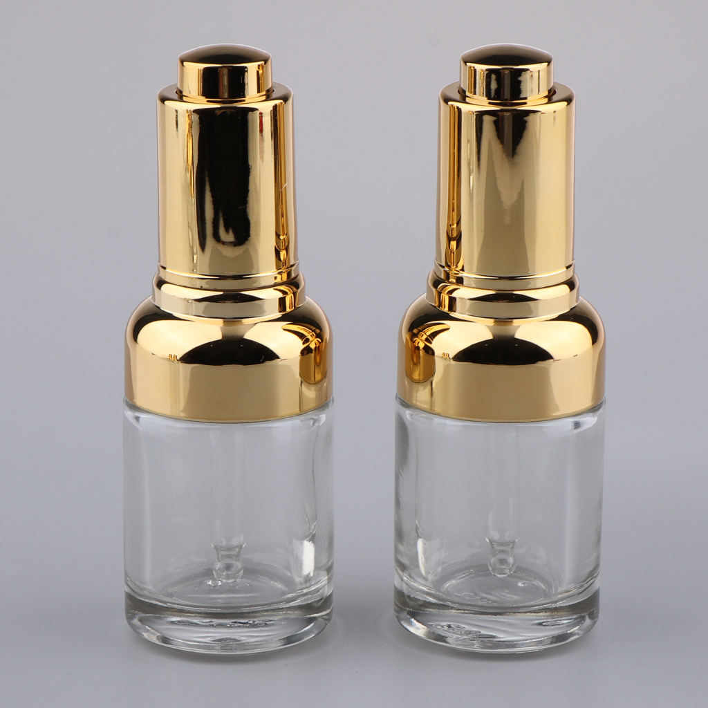 2Pcs Empty Aromatherapy Oils Dispenser Bottles, 30ml(1 Ounce) Clear Essential Oils Glass Vials, Come with Glass Eye Droppers