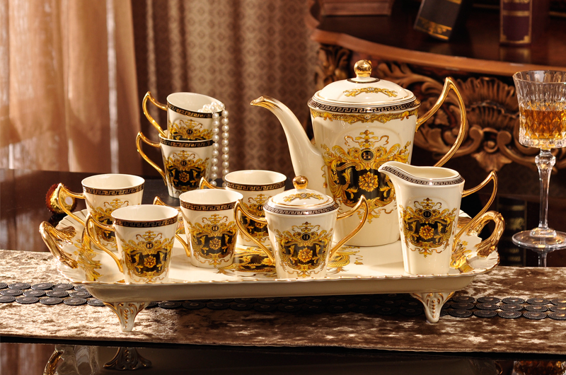 European style ceramic coffee set tea set fashion bone china coffee cup suit teapot cups tea
