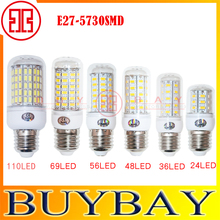 2015 New SMD5730 24 36 48 56 69 110 LED lamp 9W 12W 15W 20W 25W 30W E27 led bulb light 220V/110V Warm White/white, with box