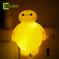 US Plug Cute Baymax LED Night Light Switch Control Children Baby Bedroom Wall Lamp Luz de