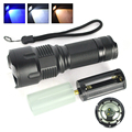 3x XPE LED Tactical Flashlight Yellow Blue White Hunting Torch Light Lanterna Zoomable 6 Mode By