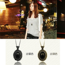 Minimal mix ordr is $15 Wholesale Retail Ancient black crystal stone long sweater necklace Z-A3002 Free shipping