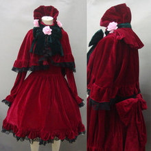 Anime woman Rozen Maiden Pure Ruby Cosplay Shinku Red dress Halloween Costume Custom