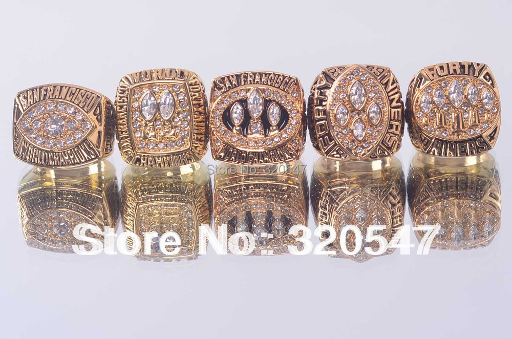 Free Shipping 5pcs 1981 1984 1988 1989 1994 SAN FRANCISCO 49ERS SUPER BOWL Ring CHAMPIONSHIP REPLICA RING size 11 best gift fans