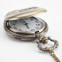 Unisex Fish Alloy Analog Quartz Pocket Watch Bronze