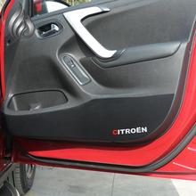 Citroen C3 XR 2014 Carbon prevent dirty door protective film sticker with Citroen logo 4pcs