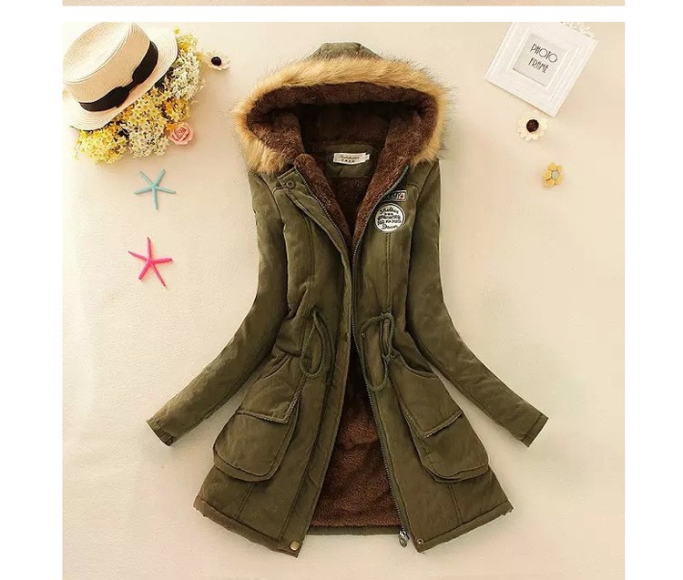 New Fashion Women Jacket Winter Warm Solid Hooded Coat Female Casual Slim Fur Collar Women Jacket And Coats Abrigos Mujer JT142 (8)