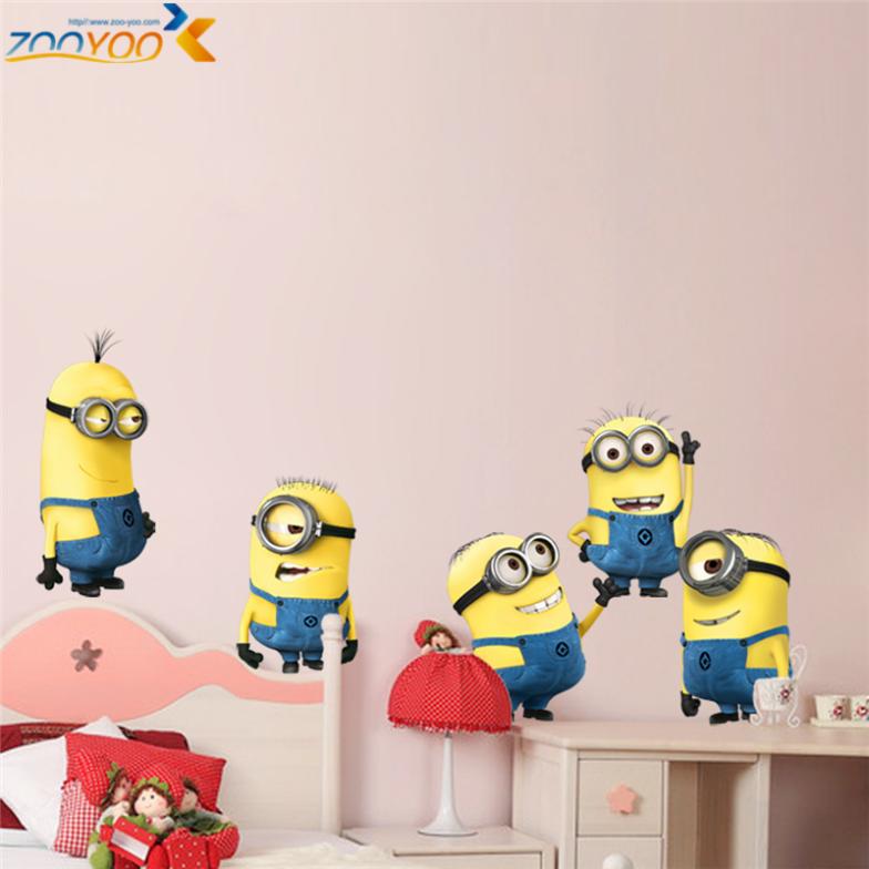 despicable me 2 minions wall stickers for kids rooms zooyoo1404 decorative wall art removable pvc cartoon