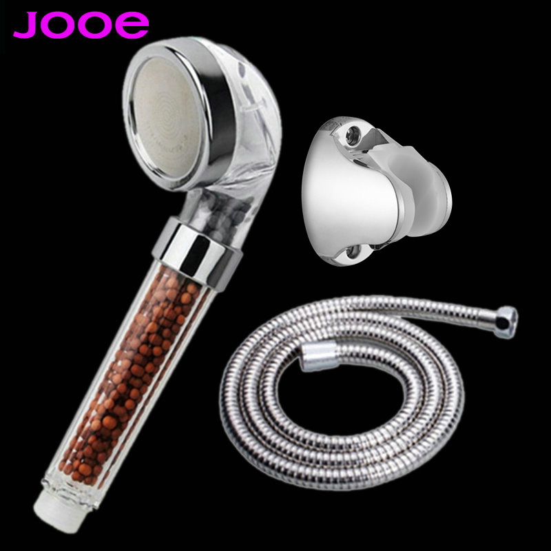 JOOE Anion SPA Shower Head Handheld Bath Shower Set Sprinkler Filter Sprayer Nozzle + Stainless steel hose + holder 1 Set