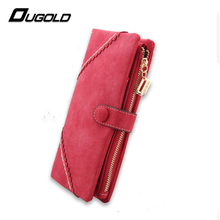 Ougold 2016 Hot Sale Women WalletsDull Polish Wallet Double Day Clutch Purse Portefeuille Handbags Carteira Feminina
