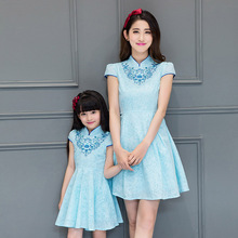 Family Matching Outfits,mother daughter dresses.Family Fitted,baby dress,women dress,Family look,embroidery qipao,family clothes