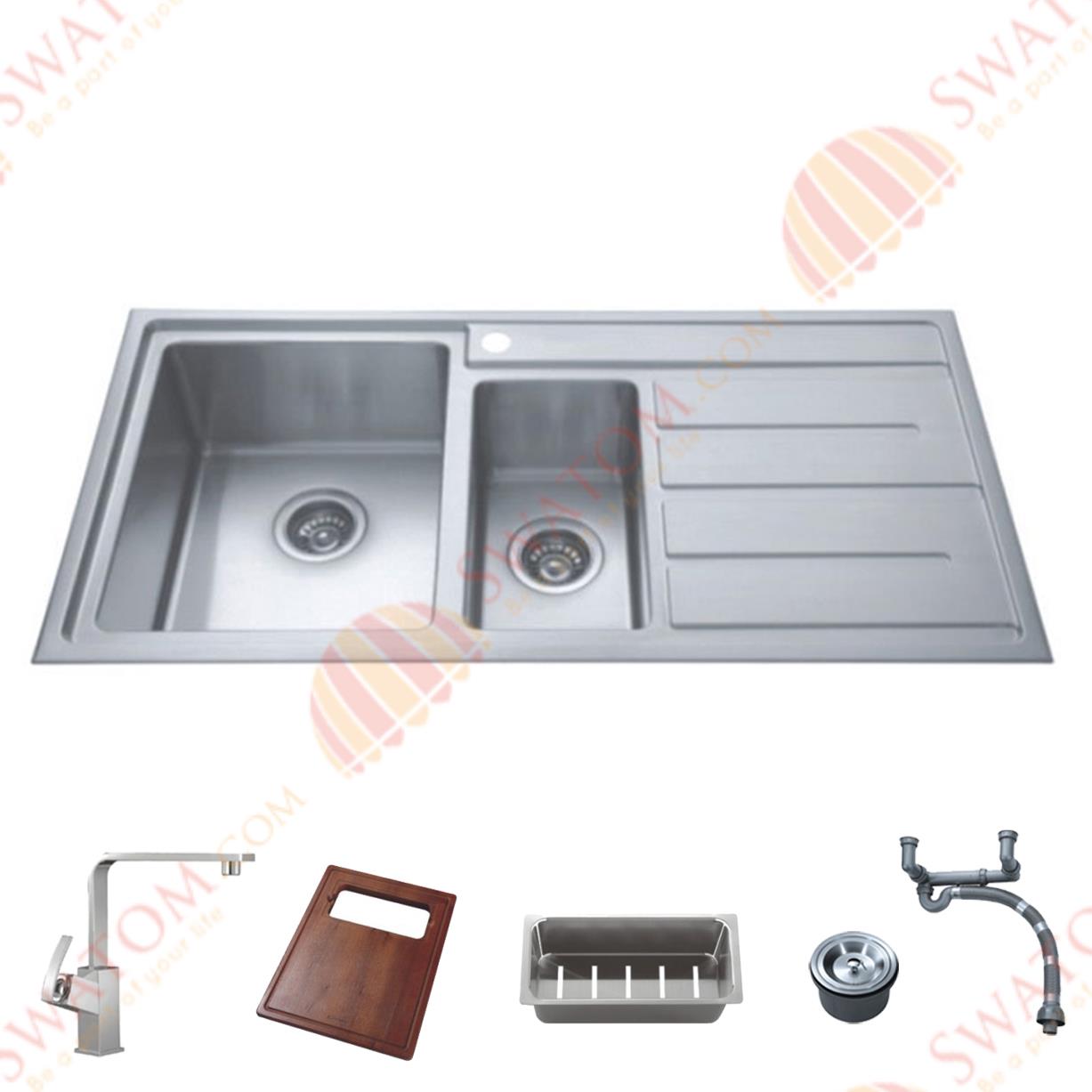 39 1 2 Inch 12mm Thickness Stainless Steel Topmount Drop in Double Bowl font b Kitchen