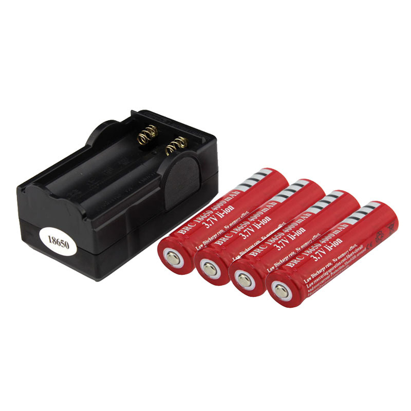 4PCS Battery Battery 18650 Dual Wall Charger 4000mAh 3 7v Rechargeable Battery Travel Dual Charger Free