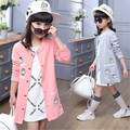 2016 New 4 15T Autumn Spring Girls Jackets Casual Outerwear Cotton Girl Jackets Fashion Buttons Kids
