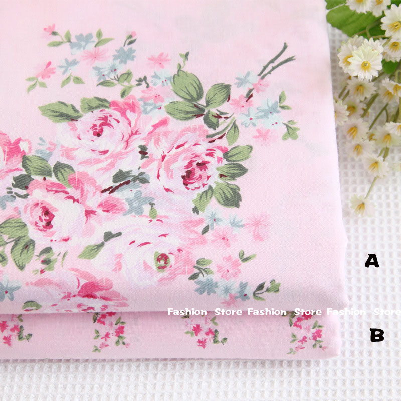 160*50cm 100% cotton fabric Victoria Pink roses Bedding fabric DIY for Sewing patchwork cushion Home textile fabrics