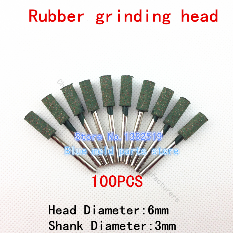 Sale Belt Sander Tools 100pcs New Rubber Wheels Flint Aberdeen 6mm Diameter Cylindrical Head Polished Metal