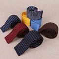 2016 New Arrival Dot Knit Ties for Men Suit Wedding Grooms Polyester Silk Necktie Candy Color