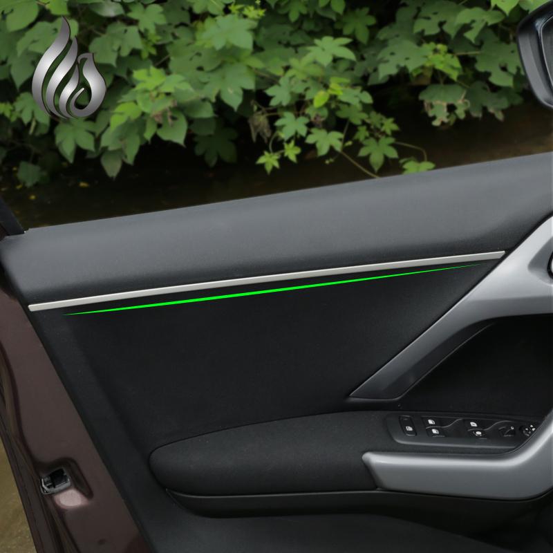 Free delivery 4 pcs set for Peugeot 2008 interior door stainless steel protective sticker topping prugeot