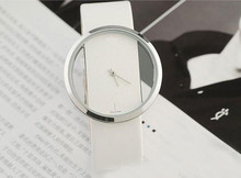 2015 New Arrival Women’s Leather Transparent Dial Succinct Sport Quartz Watch Gift Wristwatch Casual Dress Wathes