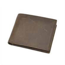 High Quality Vintage Handmade 100 Genuine Crazy Horse Leather Cowhide Men Short Bifold Wallet Purse Card